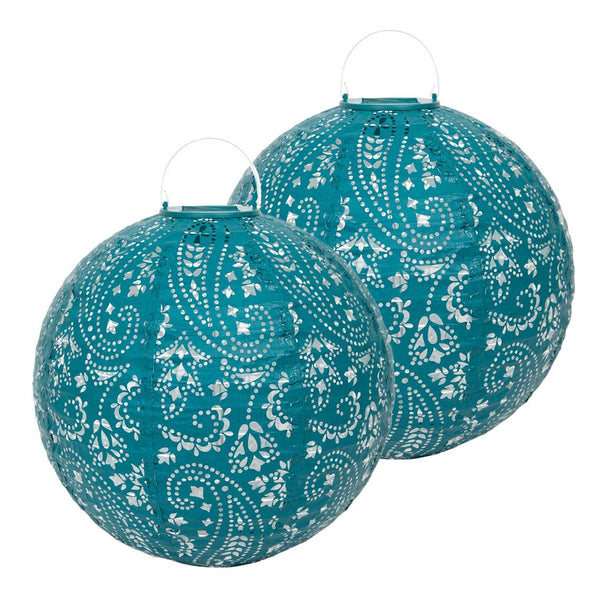 Teal Outdoor Solar Lanterns - 2 pack
