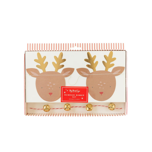 Dear Rudolph Reindeer & Bells Banner Set