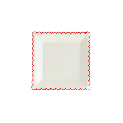 Believe White/Red Scallop 9" Plate