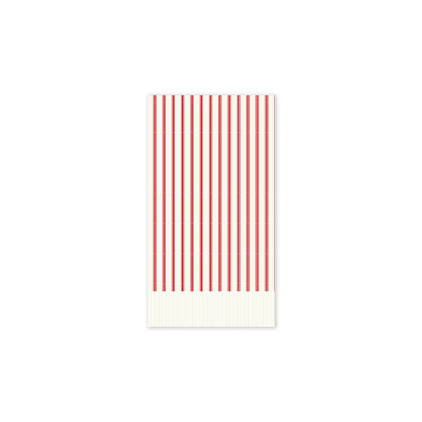 Believe Red Ticking Stipe Fringed Guest Napkin