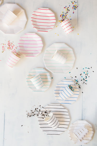 Cobalt Frenchie Striped Small Plates