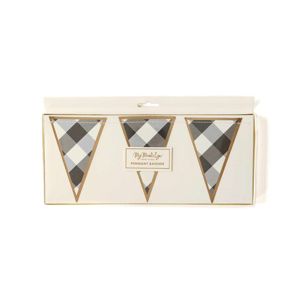 Gingham Farm Buffalo Check Pennant Banner