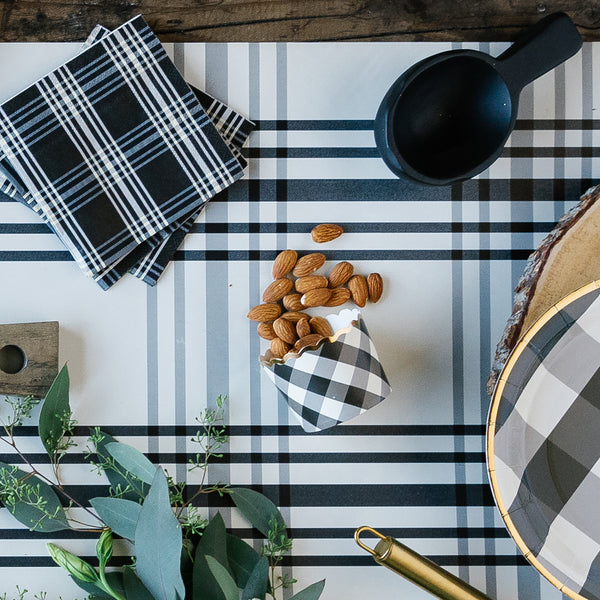 Black Plaid Table Runner