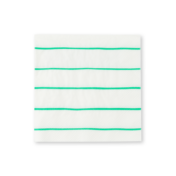 Green Frenchie Striped Petite Napkins