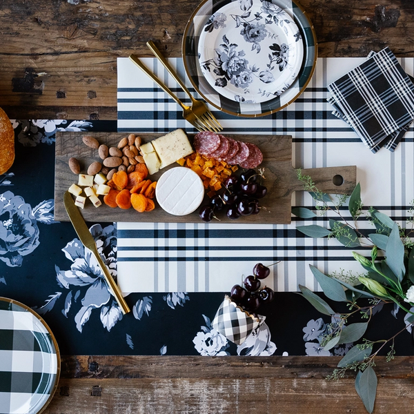 Black Plaid Table Runner