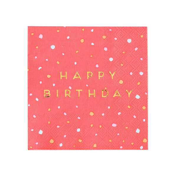 Rose 'Happy Birthday' Napkins