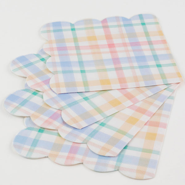Pastel Plaid Large Napkins