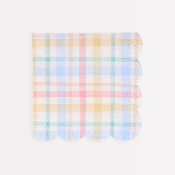 Pastel Plaid Large Napkins