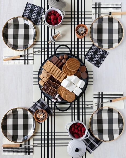 Black Plaid Table Runner