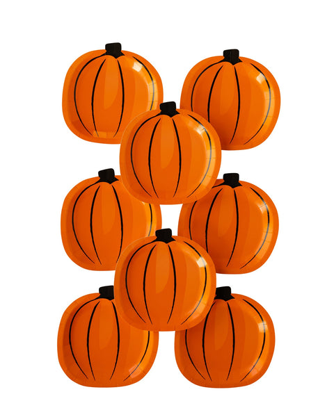 Boo Crew Watercolor Pumpkin Shaped Plate 7''
