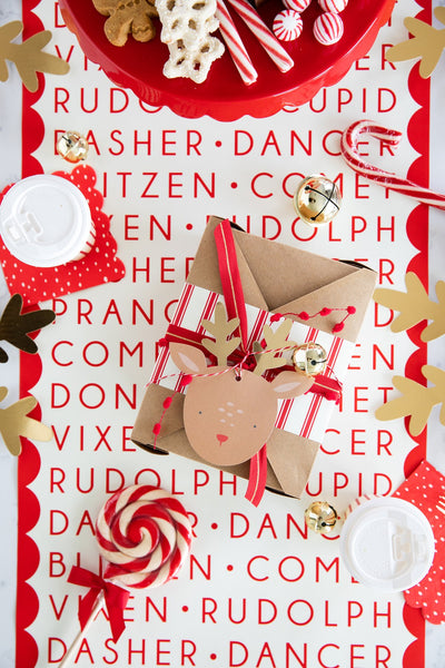 Dear Rudolph Reindeer Names Table Runner