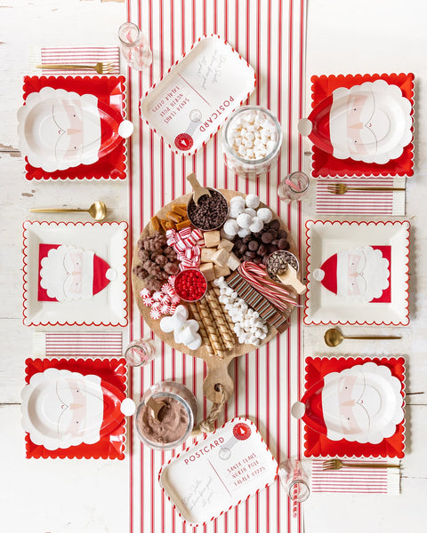 Believe Red/White Scallop Plate