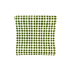 Botanical Christmas Green Gingham Table Runner
