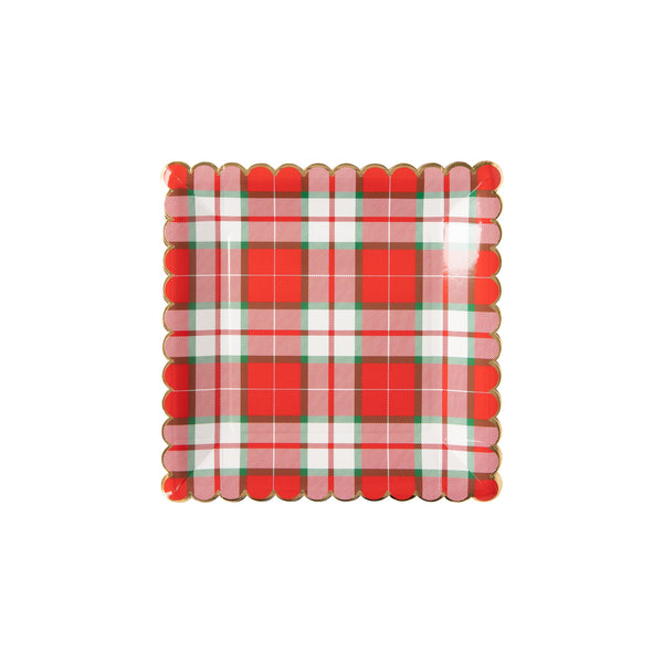 Square Scallop Plaid Plate