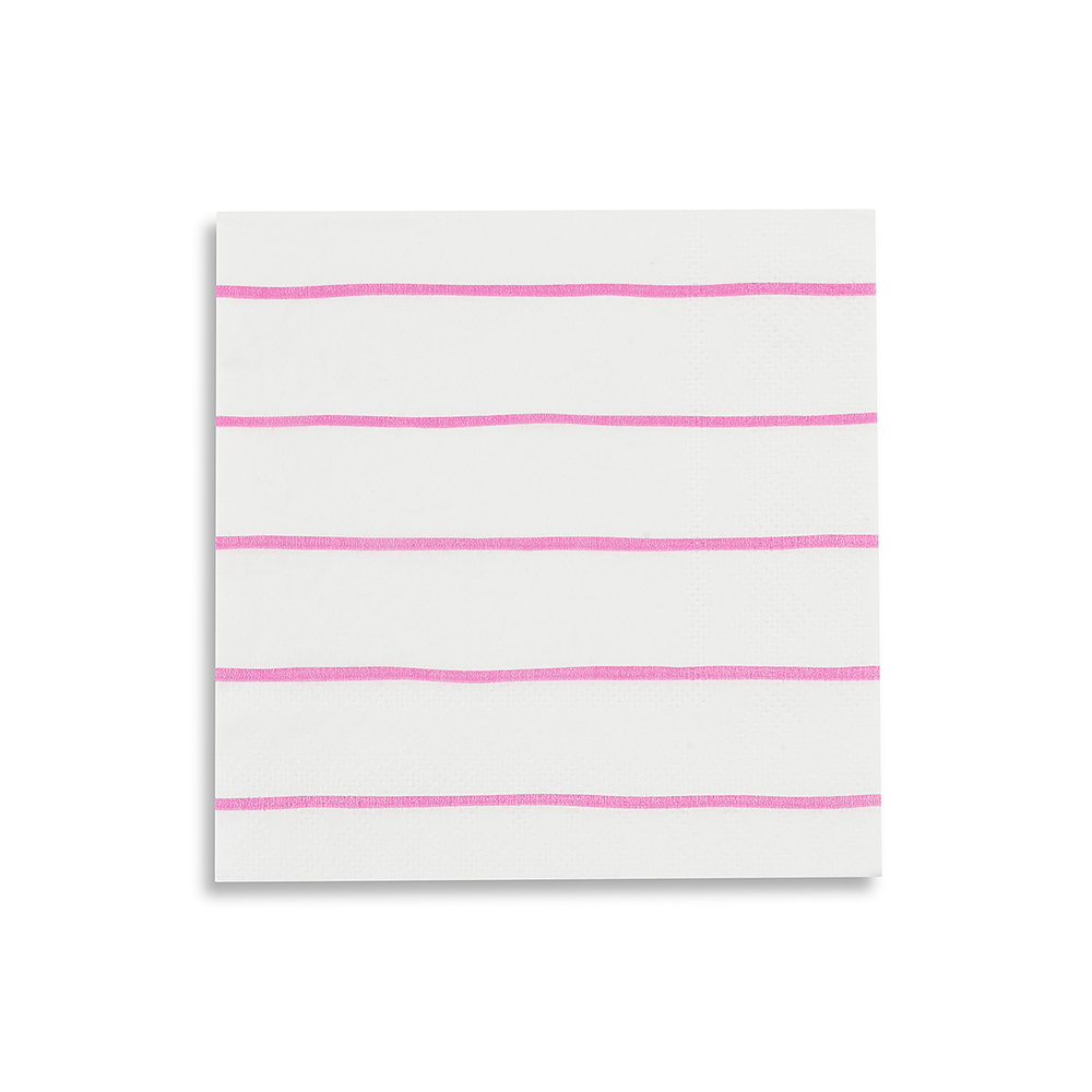 Pink Frenchie Striped Petite Napkins