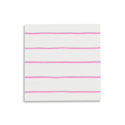 Pink Frenchie Striped Petite Napkins