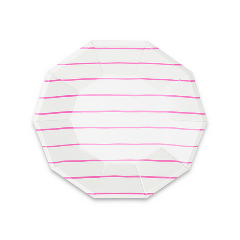 Pink Frenchie Striped Small Plates