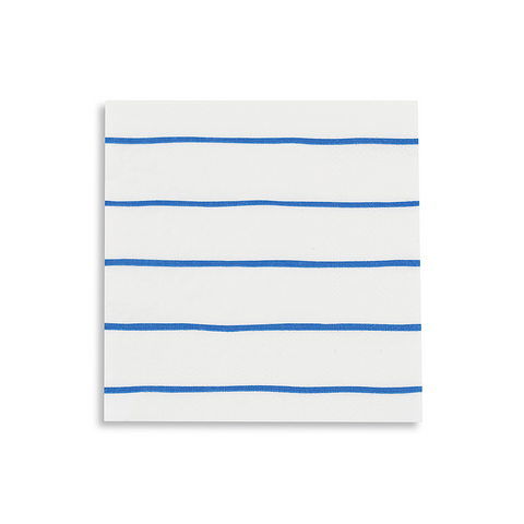 Cobalt Blue Frenchie Striped Petite Napkins