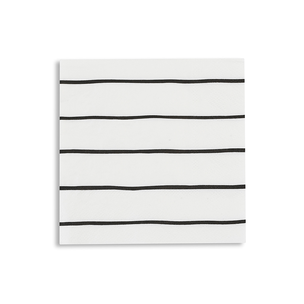 Black Frenchie Striped Petite Napkins