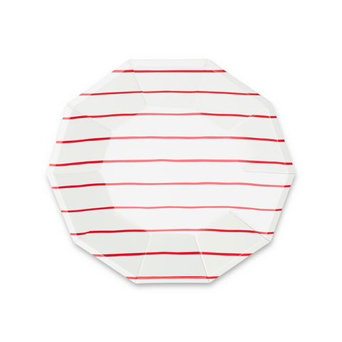 Candy Apple Red Frenchie Striped Small Plates
