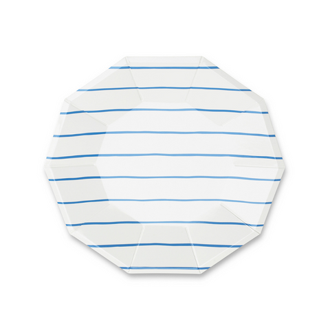 Cobalt Frenchie Striped Small Plates