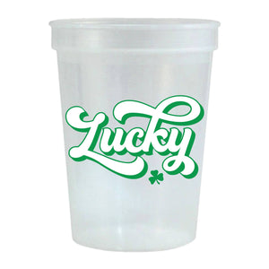 Lucky Shamrock St. Patrick's Day Green Set of 6 Stadium Cups
