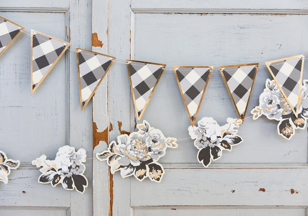 Gingham Farm Buffalo Check Pennant Banner