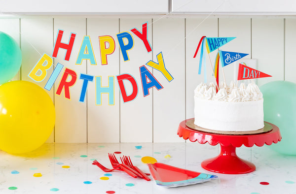 Blue Birthday "Happy Birthday" Banner