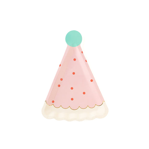 Pink Party Hat Shaped Plates