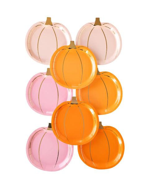 Bright Pumpkin Shaped Plates