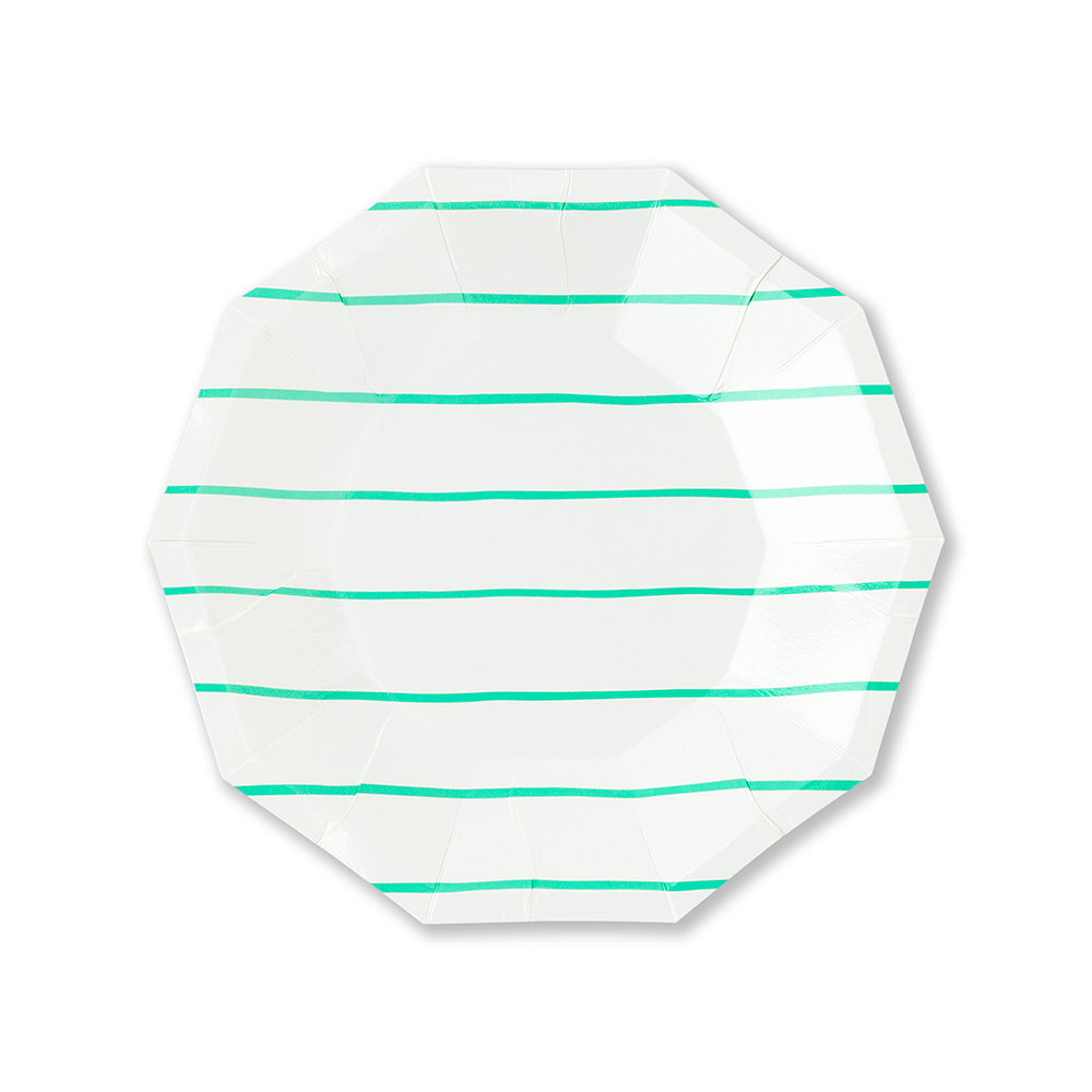 Green Frenchie Striped Small Plates