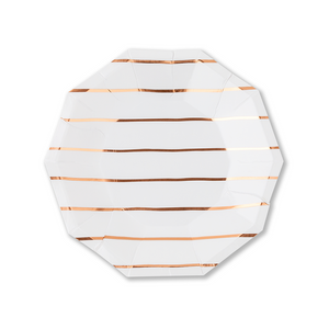 Rose Gold Frenchie Striped Small Plates