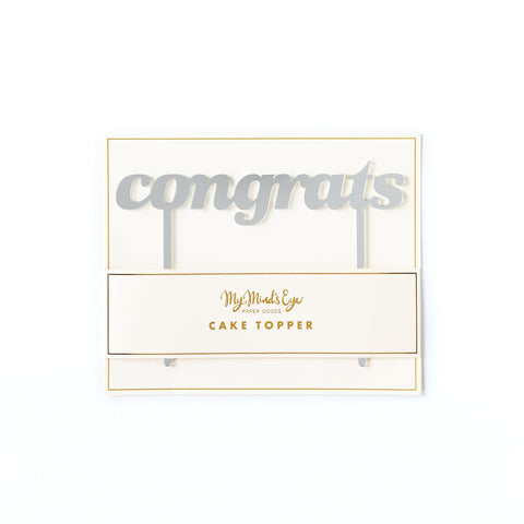 'Congrats' Cake Topper - Silver