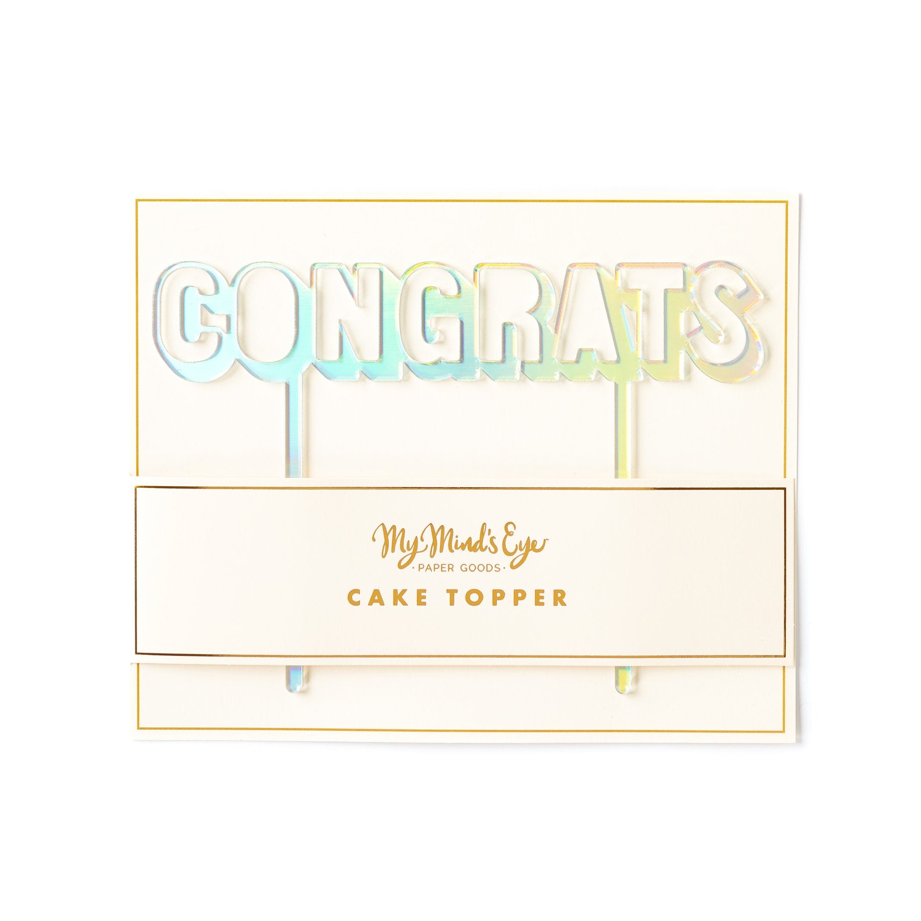 'Congrats' Cake Topper - Holographic