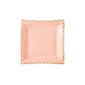 Pink With Polka Dot Scallop Plate