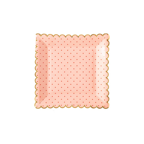 Pink With Polka Dot Scallop Plate
