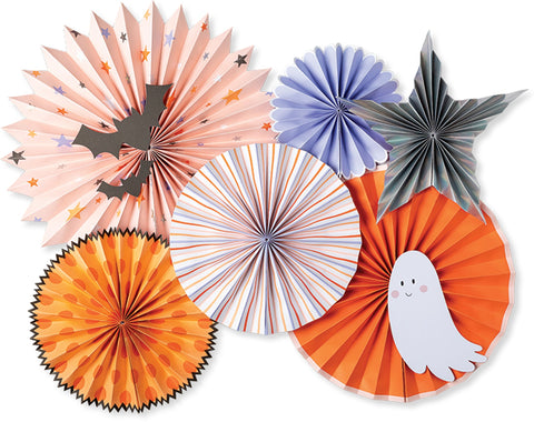 Trick or Treat Pink, Orange and Purple Party Fans
