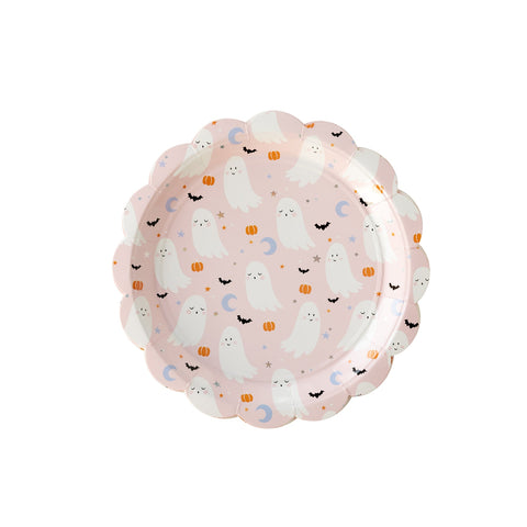 Trick or Treat Pink Ghosts Halloween 9'' Plates