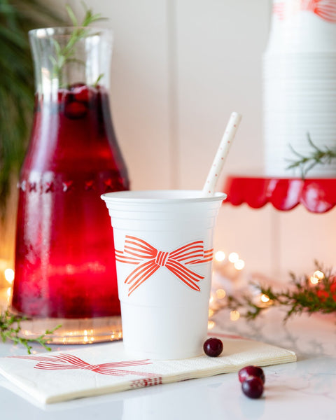 Red Bow Party Cups