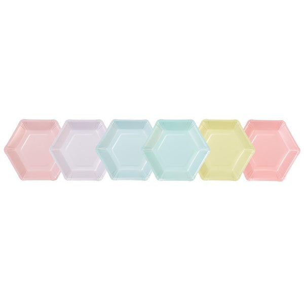 We Heart Pastel Hexagonal Plates
