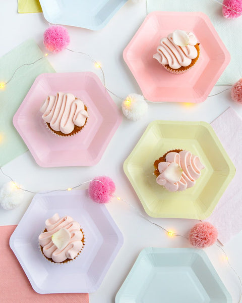 We Heart Pastel Hexagonal Plates