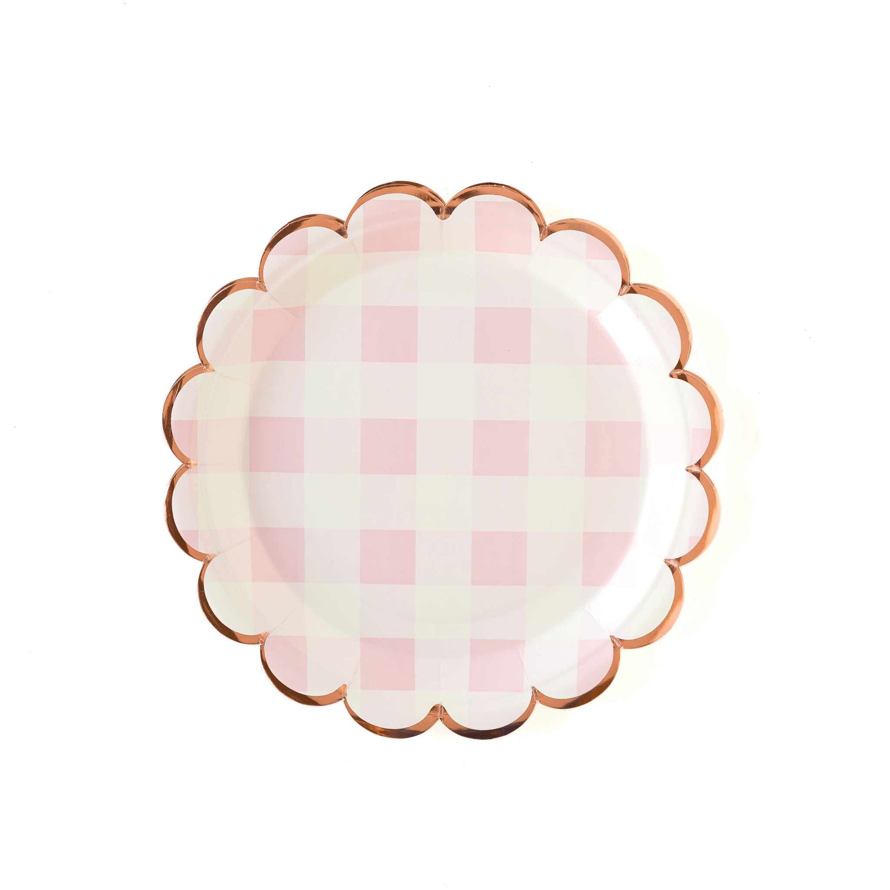 Pink Buffalo Plaid Scalloped 9" Plate
