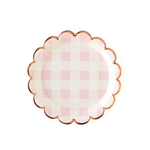 Pink Buffalo Plaid Scalloped 9" Plate