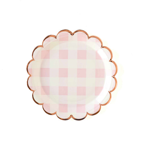 Pink Buffalo Plaid Scalloped 9" Plate