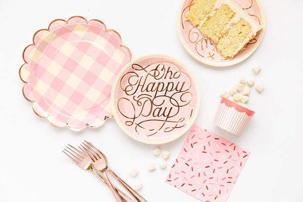 Pink Buffalo Plaid Scalloped 9" Plate