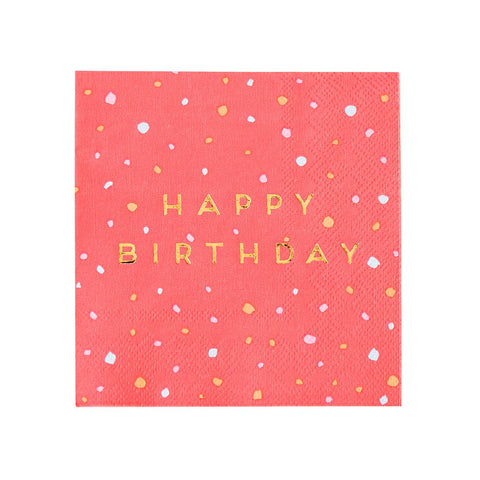 Rose 'Happy Birthday' Napkins