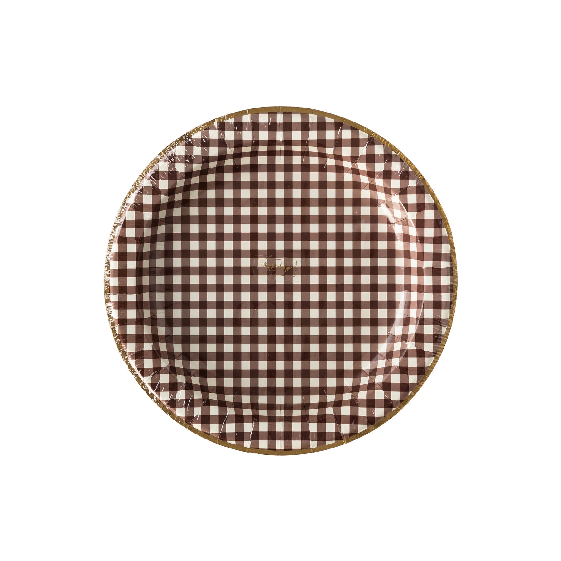 Harvest Brown Gingham Check 11" Plate