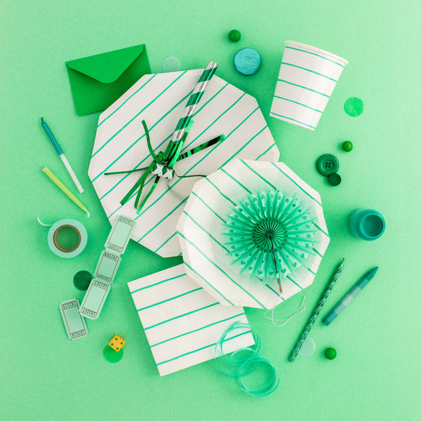 Green Frenchie Striped Petite Napkins