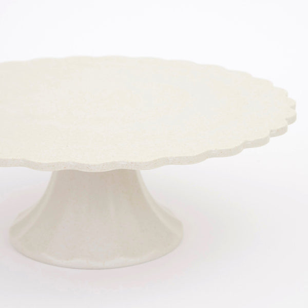 Small Cream Reusable Bamboo Cake Stand