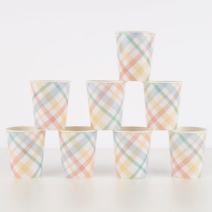 Pastel Plaid Cups